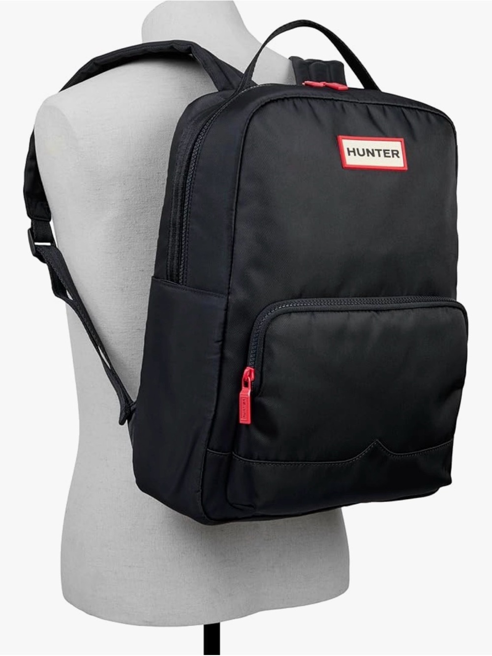 Hunter Black Backpack with Red Trim